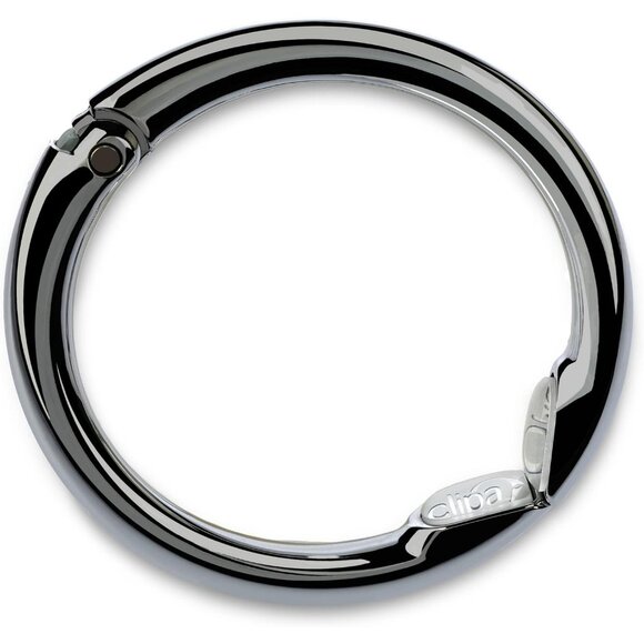 Accessories - Women Bag Hanger Ring That Open Into Hook Close Automatically Polished Hematite